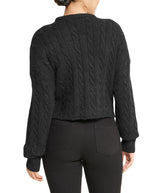 Cropped Boxy Cable Knit Sweater
